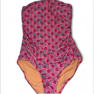 J. Crew Pink Floral One-Piece Swimsuit